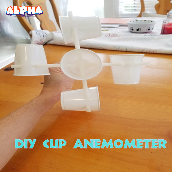 Alpha science toys: How to make a cup anemometer