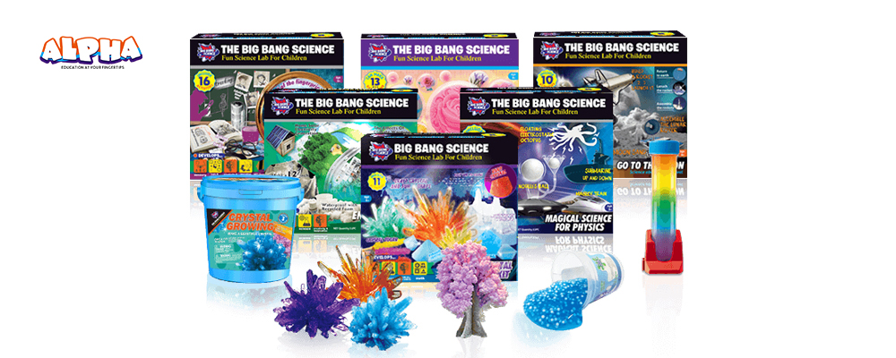 Children's Day banner-fun science experiments toys